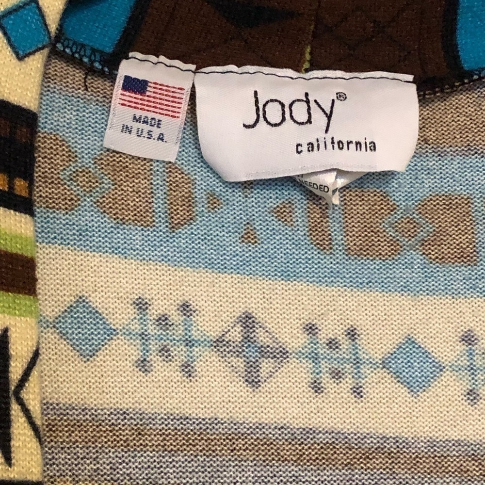 Aztec Inspired 3/4 Sleeve Tunic Cardigan By Jody California Sz L - Picture 7 of 8